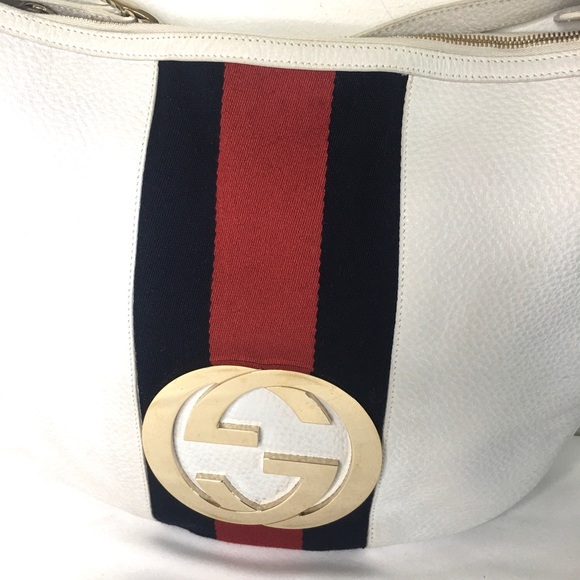 Authentic Gucci white leather hobo shoulde… - Picture 9 of 16